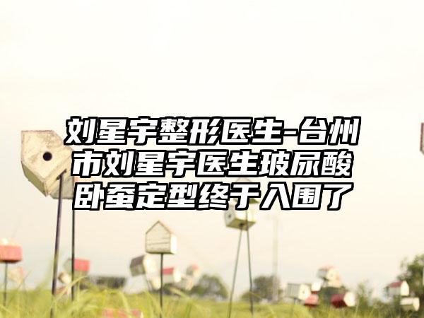 刘星宇整形医生-台州市刘星宇医生玻尿酸卧蚕定型终于入围了