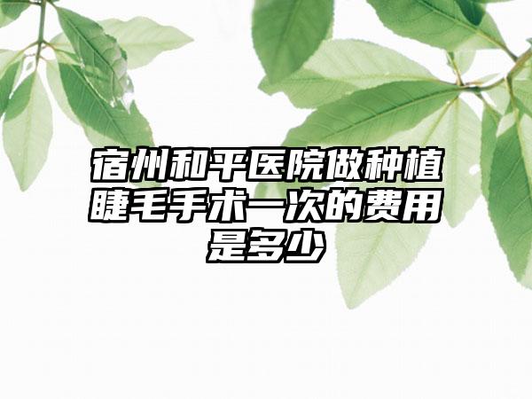 宿州和平医院做种植睫毛手术一次的费用是多少