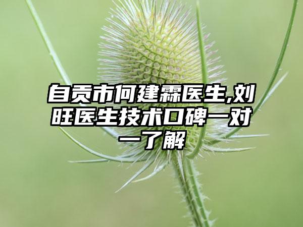 自贡市何建霖医生,刘旺医生技术口碑一对一了解