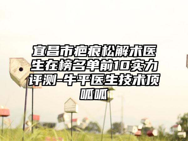 宜昌市疤痕松解术医生在榜名单前10实力评测-牛平医生技术顶呱呱