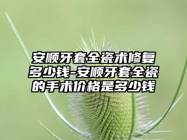 安顺牙套全瓷术修复多少钱-安顺牙套全瓷的手术价格是多少钱