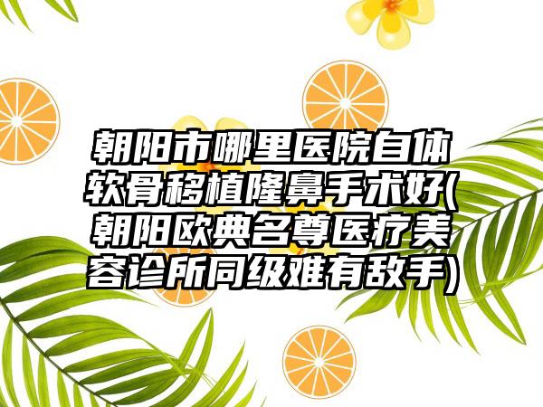 朝阳市哪里医院自体软骨移植隆鼻手术好(朝阳欧典名尊医疗美容诊所同级难有敌手)