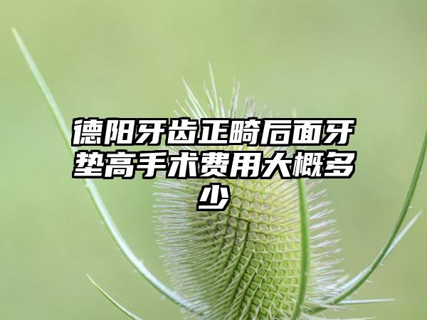 德阳牙齿正畸后面牙垫高手术费用大概多少