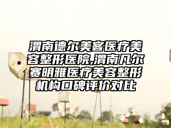 渭南德尔美客医疗美容整形医院,渭南凡尔赛明雅医疗美容整形机构口碑评价对比