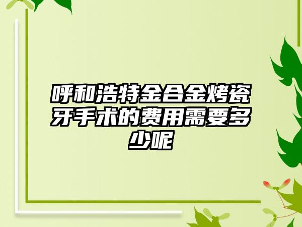 呼和浩特金合金烤瓷牙手术的费用需要多少呢