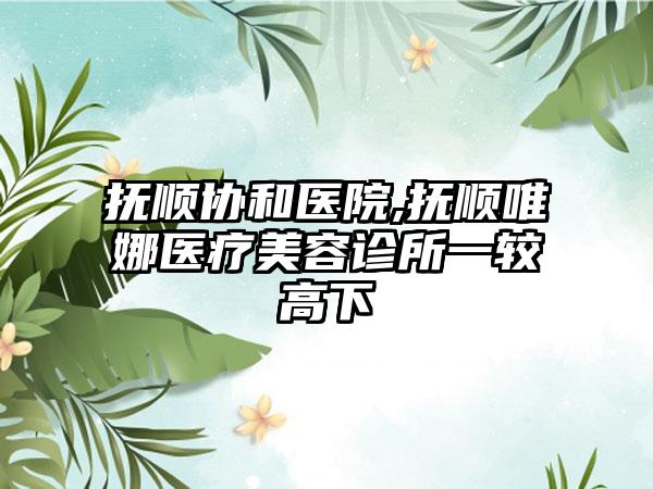 抚顺协和医院,抚顺唯娜医疗美容诊所一较高下