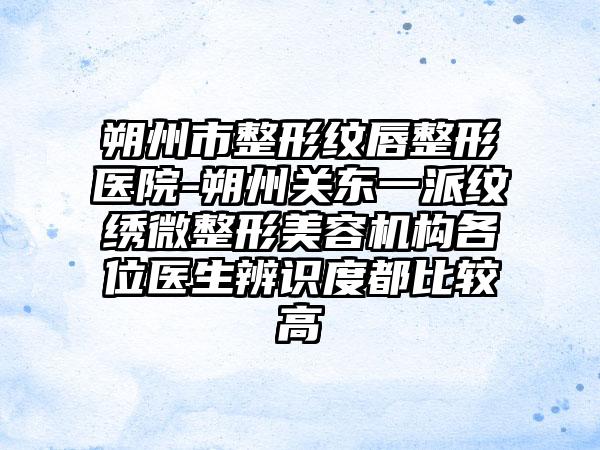 朔州市整形纹唇整形医院-朔州关东一派纹绣微整形美容机构各位医生辨识度都比较高