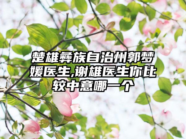 楚雄彝族自治州郭梦媛医生,谢雄医生你比较中意哪一个