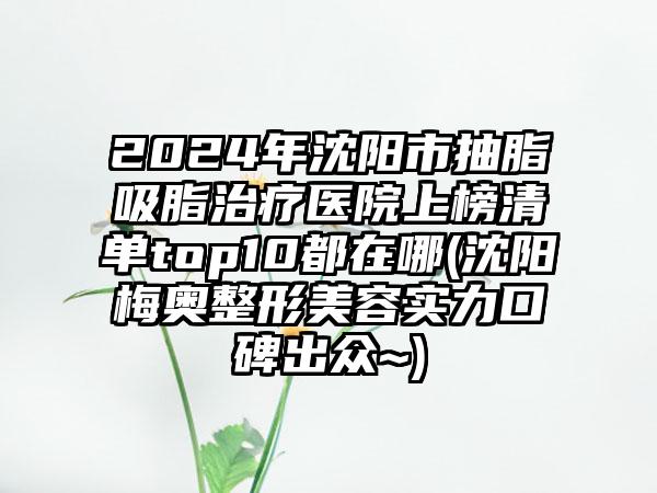 2024年沈阳市抽脂吸脂治疗医院上榜清单top10都在哪(沈阳梅奥整形美容实力口碑出众~)