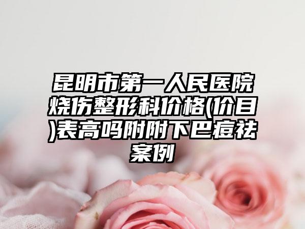 昆明市第一人民医院烧伤整形科价格(价目)表高吗附附下巴痘祛案例