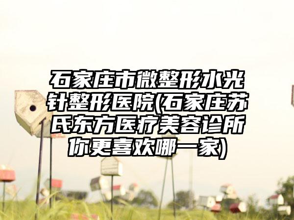 石家庄市微整形水光针整形医院(石家庄苏氏东方医疗美容诊所你更喜欢哪一家)