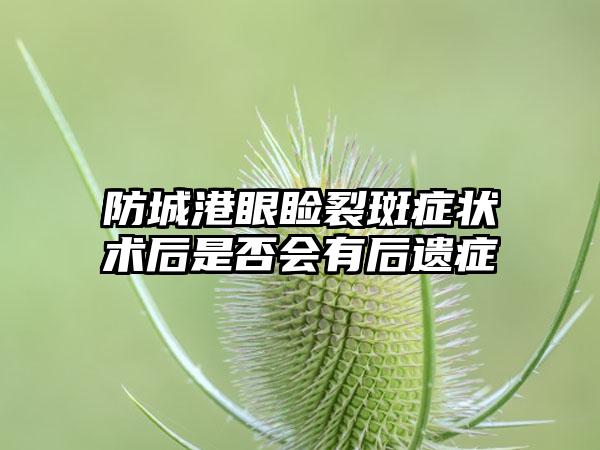 防城港眼睑裂斑症状术后是否会有后遗症