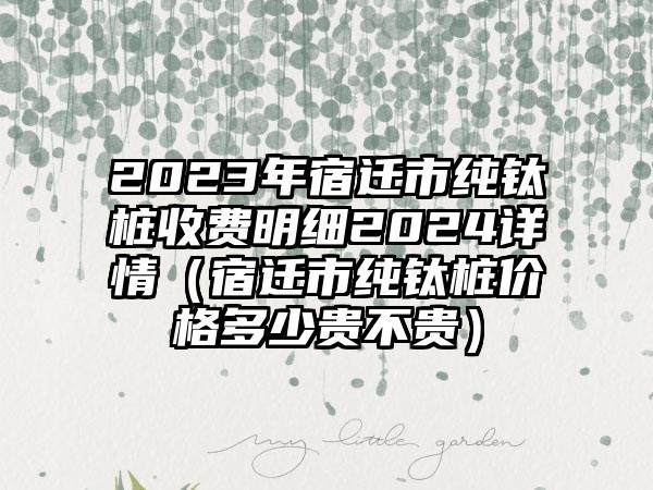 2023年宿迁市纯钛桩收费明细2024详情（宿迁市纯钛桩价格多少贵不贵）