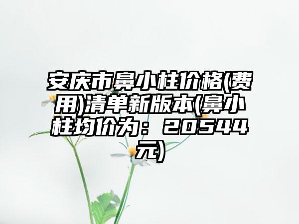 安庆市鼻小柱价格(费用)清单新版本(鼻小柱均价为：20544元)