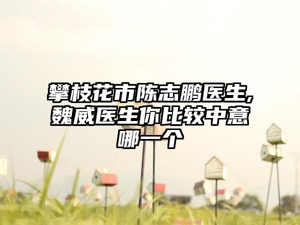 攀枝花市陈志鹏医生,魏威医生你比较中意哪一个