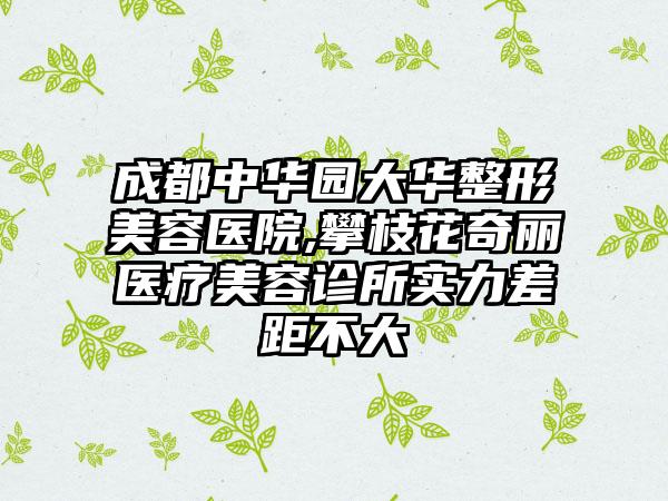 成都中华园大华整形美容医院,攀枝花奇丽医疗美容诊所实力差距不大