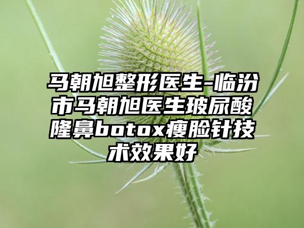 马朝旭整形医生-临汾市马朝旭医生玻尿酸隆鼻botox瘦脸针技术效果好