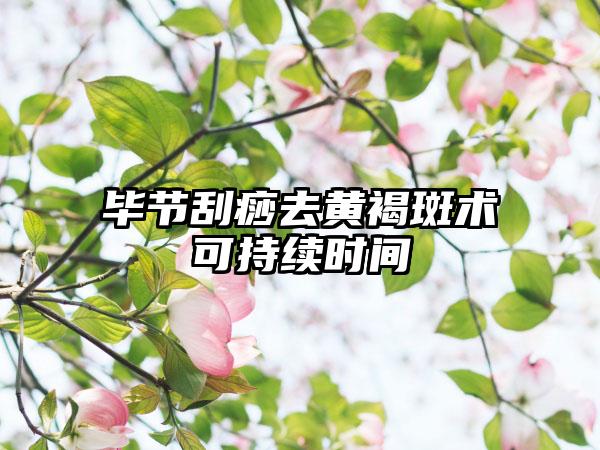 毕节刮痧去黄褐斑术可持续时间