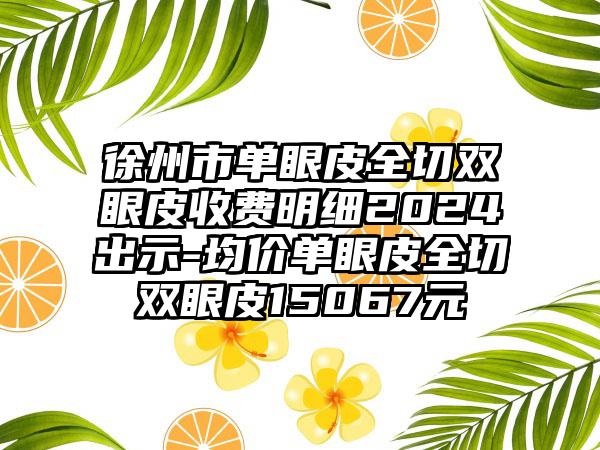 徐州市单眼皮全切双眼皮收费明细2024出示-均价单眼皮全切双眼皮15067元