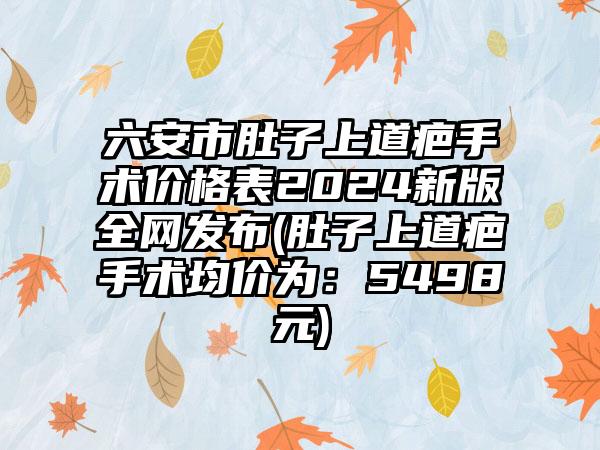 六安市肚子上道疤手术价格表2024新版全网发布(肚子上道疤手术均价为：5498元)