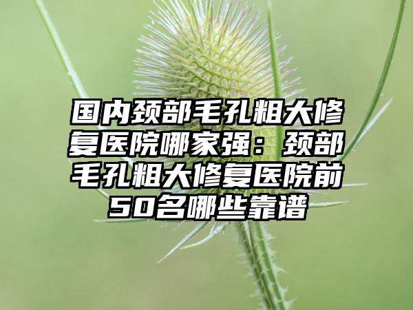 国内颈部毛孔粗大修复医院哪家强：颈部毛孔粗大修复医院前50名哪些靠谱