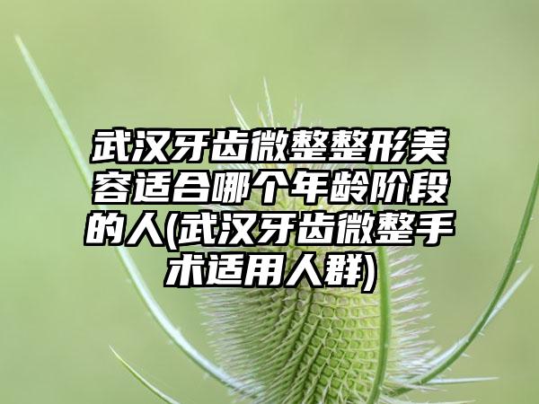 武汉牙齿微整整形美容适合哪个年龄阶段的人(武汉牙齿微整手术适用人群)