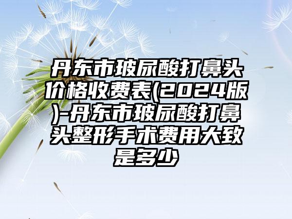 丹东市玻尿酸打鼻头价格收费表(2024版)-丹东市玻尿酸打鼻头整形手术费用大致是多少