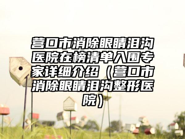 营口市消除眼睛泪沟医院在榜清单入围专家详细介绍（营口市消除眼睛泪沟整形医院）