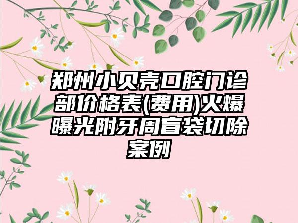 郑州小贝壳口腔门诊部价格表(费用)火爆曝光附牙周盲袋切除案例