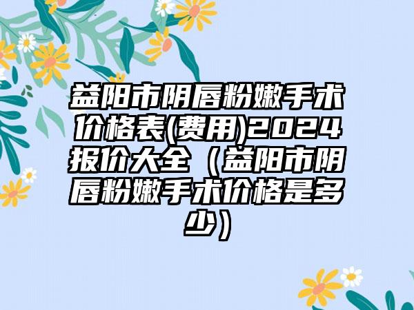 益阳市阴唇粉嫩手术价格表(费用)2024报价大全（益阳市阴唇粉嫩手术价格是多少）