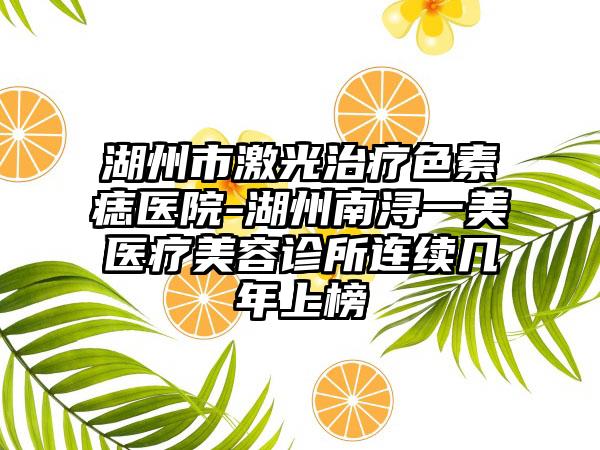 湖州市激光治疗色素痣医院-湖州南浔一美医疗美容诊所连续几年上榜