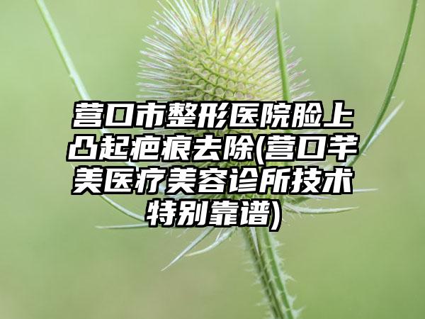 营口市整形医院脸上凸起疤痕去除(营口芊美医疗美容诊所技术特别靠谱)