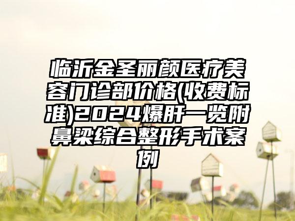 临沂金圣丽颜医疗美容门诊部价格(收费标准)2024爆肝一览附鼻梁综合整形手术案例