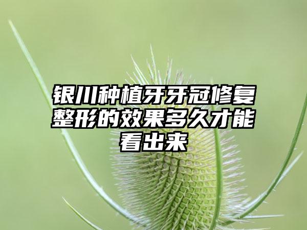 银川种植牙牙冠修复整形的效果多久才能看出来