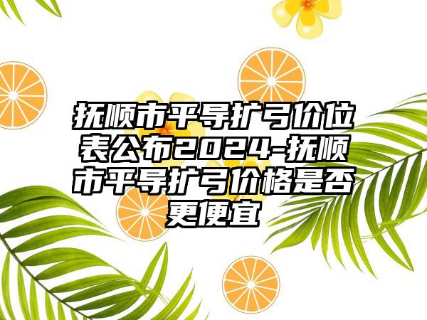 抚顺市平导扩弓价位表公布2024-抚顺市平导扩弓价格是否更便宜