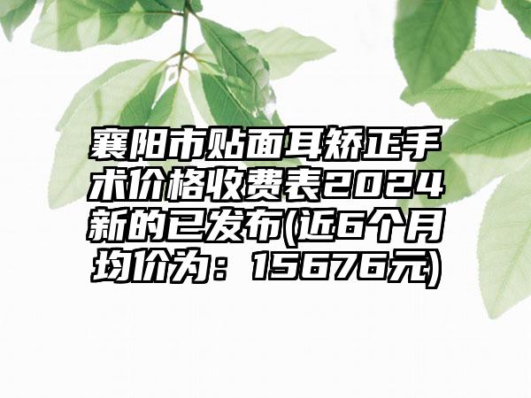 襄阳市贴面耳矫正手术价格收费表2024新的已发布(近6个月均价为：15676元)