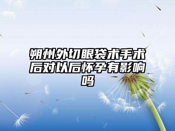 朔州外切眼袋术手术后对以后怀孕有影响吗