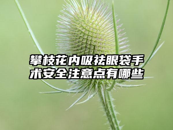 攀枝花内吸祛眼袋手术安全注意点有哪些