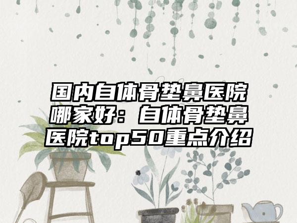 国内自体骨垫鼻医院哪家好：自体骨垫鼻医院top50重点介绍