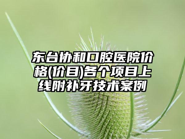 东台协和口腔医院价格(价目)各个项目上线附补牙技术案例