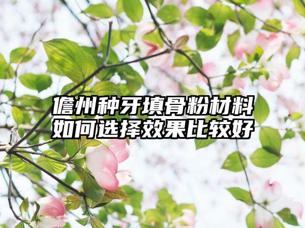 儋州种牙填骨粉材料如何选择效果比较好