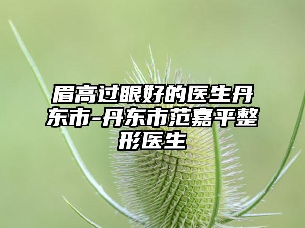 眉高过眼好的医生丹东市-丹东市范嘉平整形医生