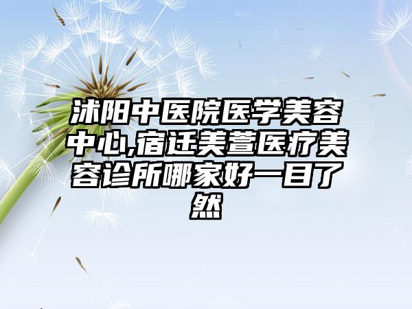 沭阳中医院医学美容中心,宿迁美萱医疗美容诊所哪家好一目了然