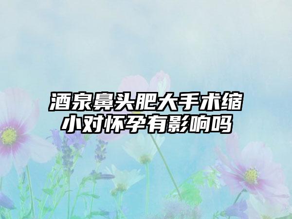 酒泉鼻头肥大手术缩小对怀孕有影响吗