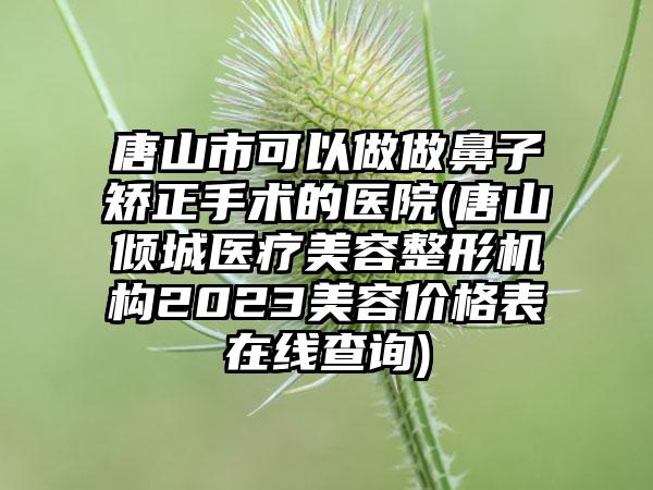 唐山市可以做做鼻子矫正手术的医院(唐山倾城医疗美容整形机构2023美容价格表在线查询)