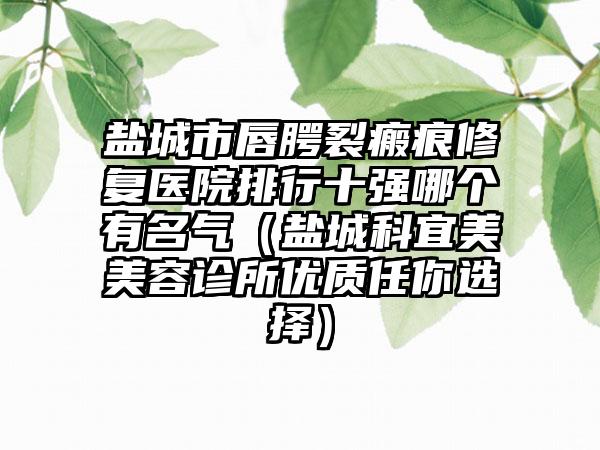 盐城市唇腭裂瘢痕修复医院排行十强哪个有名气（盐城科宜美美容诊所优质任你选择）