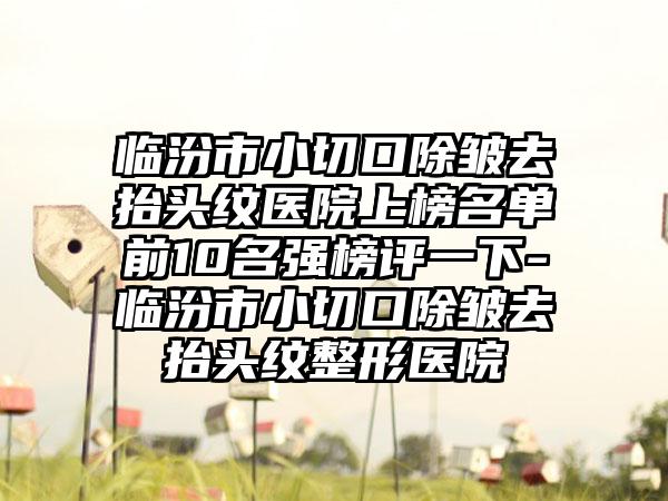 临汾市小切口除皱去抬头纹医院上榜名单前10名强榜评一下-临汾市小切口除皱去抬头纹整形医院