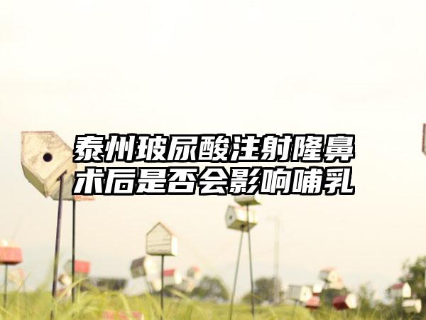 泰州玻尿酸注射隆鼻术后是否会影响哺乳