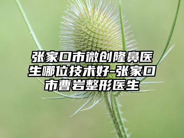 张家口市微创隆鼻医生哪位技术好-张家口市曹岩整形医生