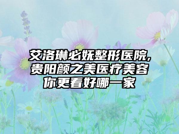 艾洛琳必妩整形医院,贵阳颜之美医疗美容你更看好哪一家